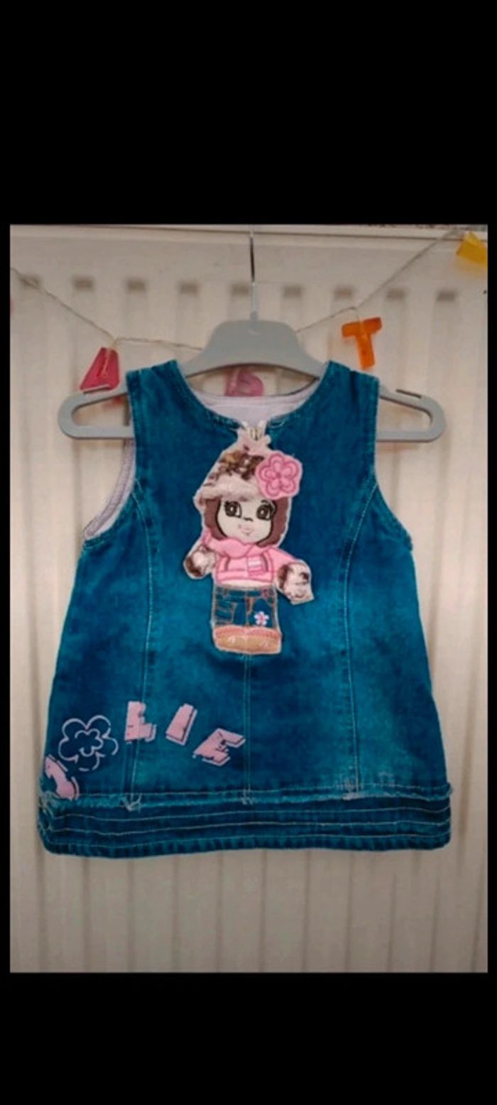 👗Robe en jean bleu hiver 12 mois
