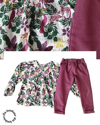 23-24 mois 2 ans ensemble blouse Tape à l'oeil et pantalon kiabi 86 cm