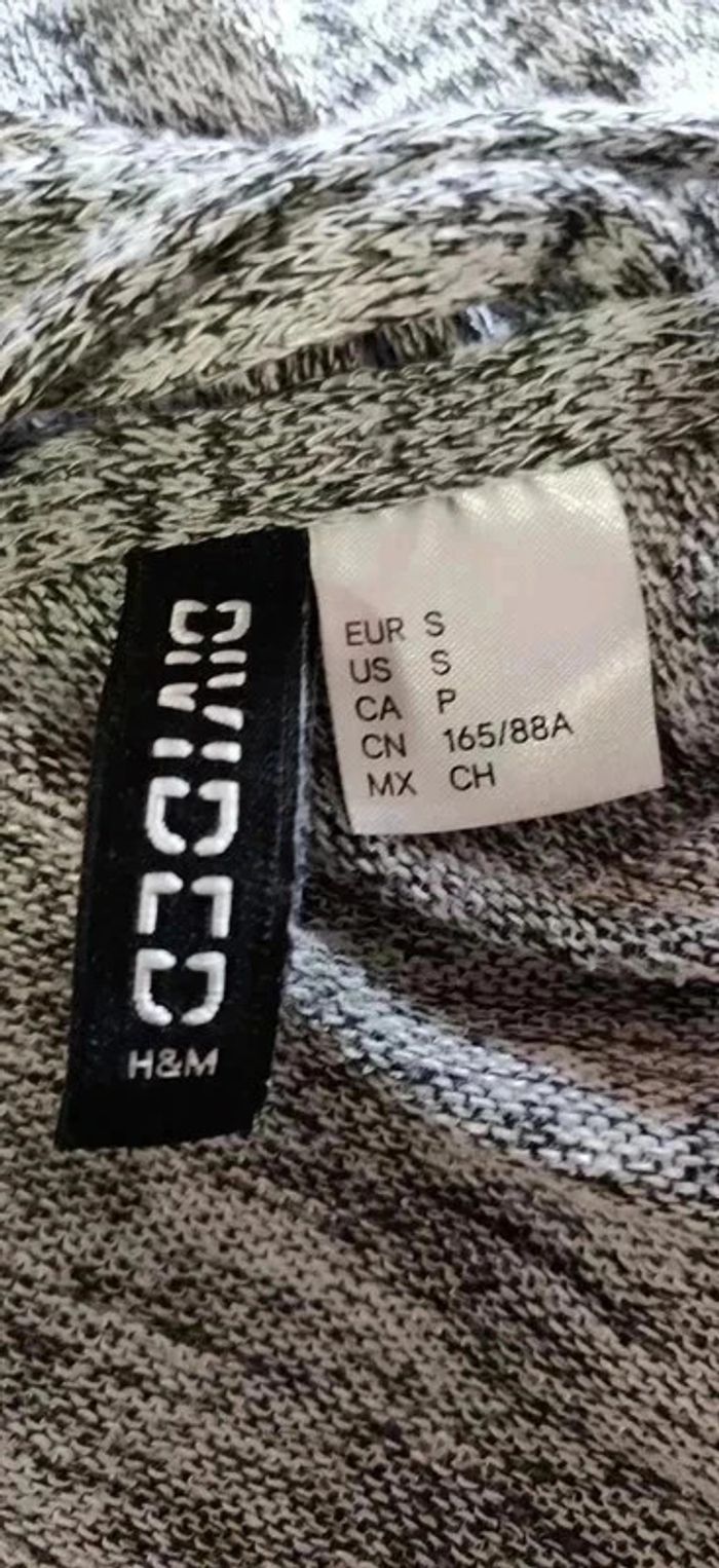 Pull court chiné gris ml croisé dos H&M - S - photo numéro 3