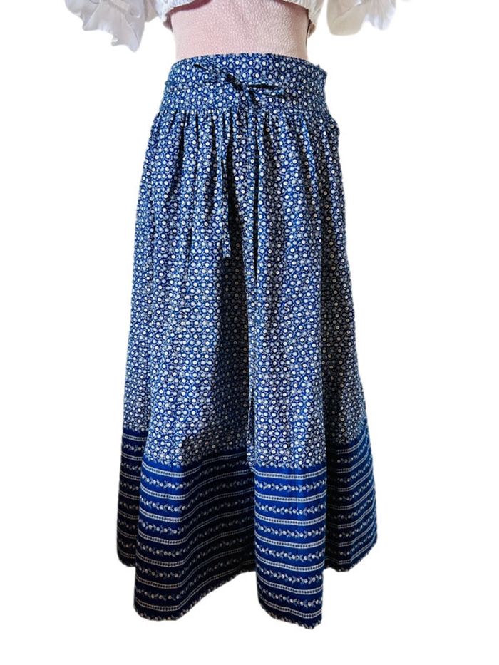🦋Superbe jupe longue bleue vintage autrichienne cottagecore Austrian Blue long skirt🦋 - photo numéro 14