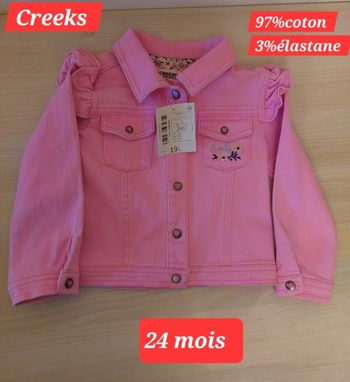 Veste en jean rose fille 24mois