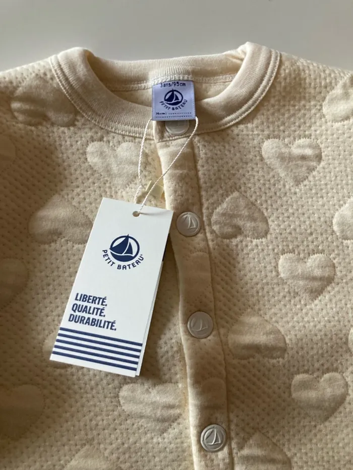 Cardigan à cœur, petit bateau, 3 ans - photo numéro 4