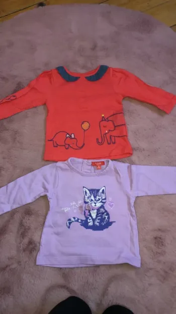 2 tee-shirts manches longues