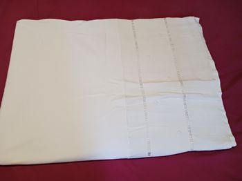 drap plat blanc vintage 2 bordures ajourées 2 pers belle qualité