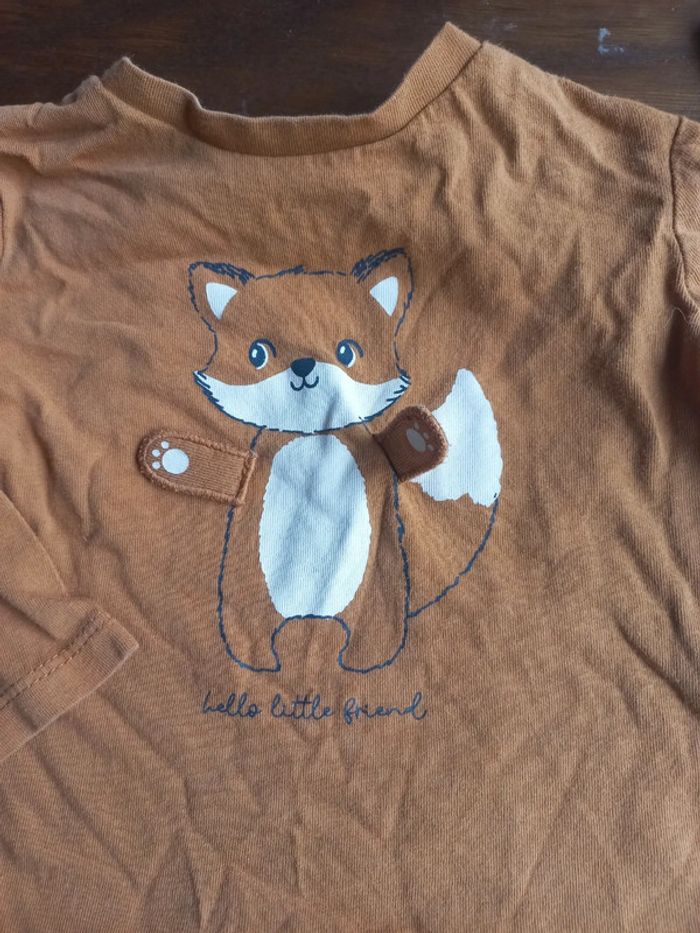 Lot 2 t-shirts manches longues "renard" - photo numéro 5