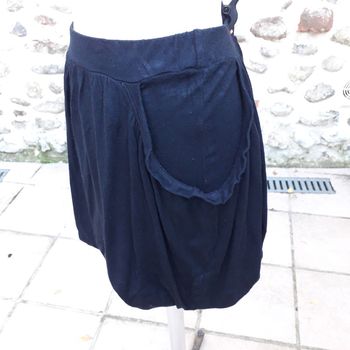 Mini jupe boule en coton noir