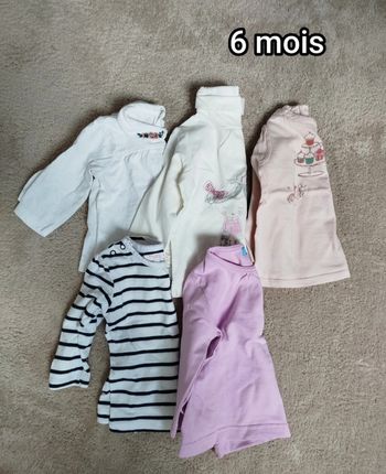 Lot t-shirt manches longues 6 mois 