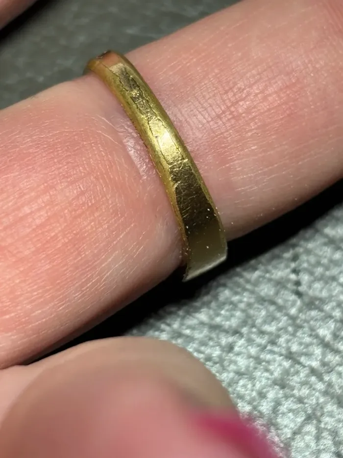 Bague / chevalière plaqué or avec une pierre - photo numéro 5