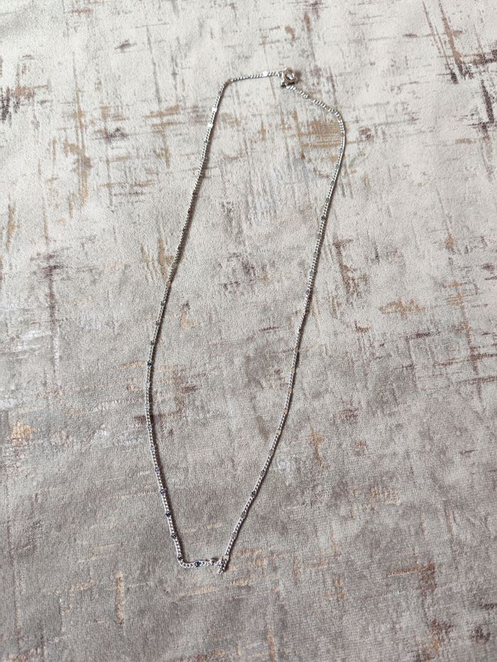 Chaîne fine maille altérnée argentée - photo numéro 5