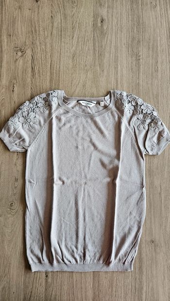 Haut maille et crochet beige taupe, taille S, Naf Naf