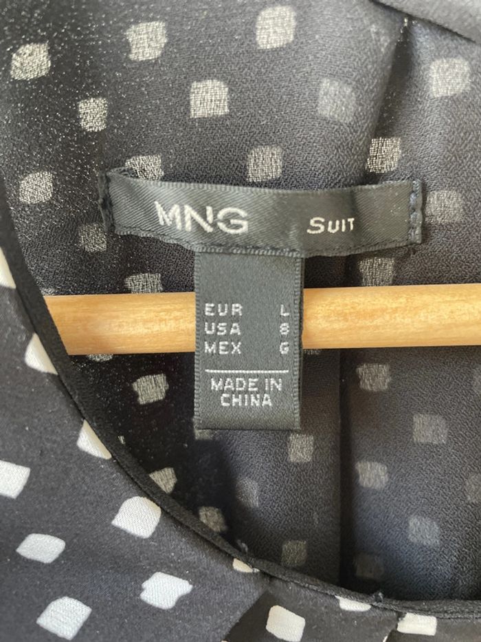 Jolie robe noir à pois blanc MNG taille L - photo numéro 2