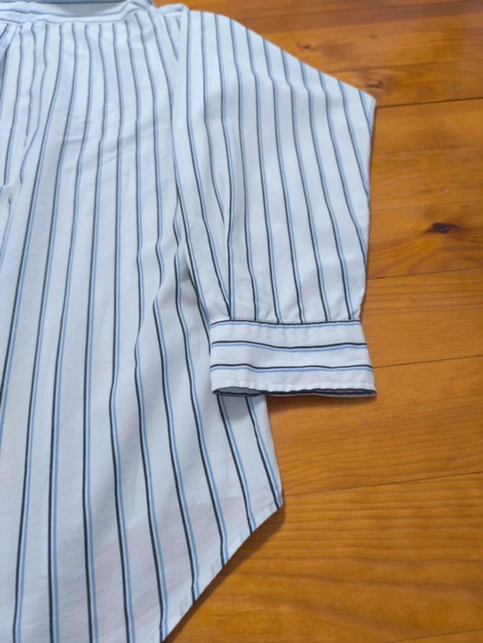 Chemise à rayures - Ralph Lauren - Yarmouth - Logo brodé marine - blanc, bleu, noir - Taille L - photo numéro 6