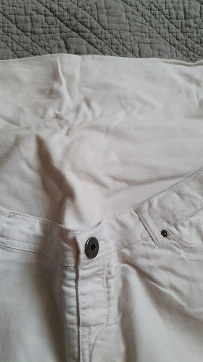 Jupe jean blanc maternité grossesse - photo numéro 3