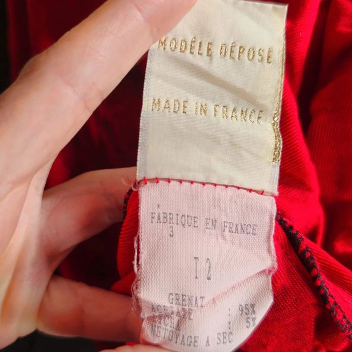 Body vintage rouge et noir made in France - photo numéro 3