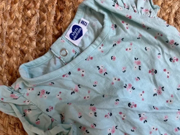 Lot de 2 barboteuses 12 mois Vertbaudet mots d’enfants - photo numéro 3