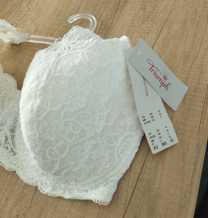 Soutien-gorge corbeille doublé dentelle blanc taille 90G Triumph - photo numéro 3