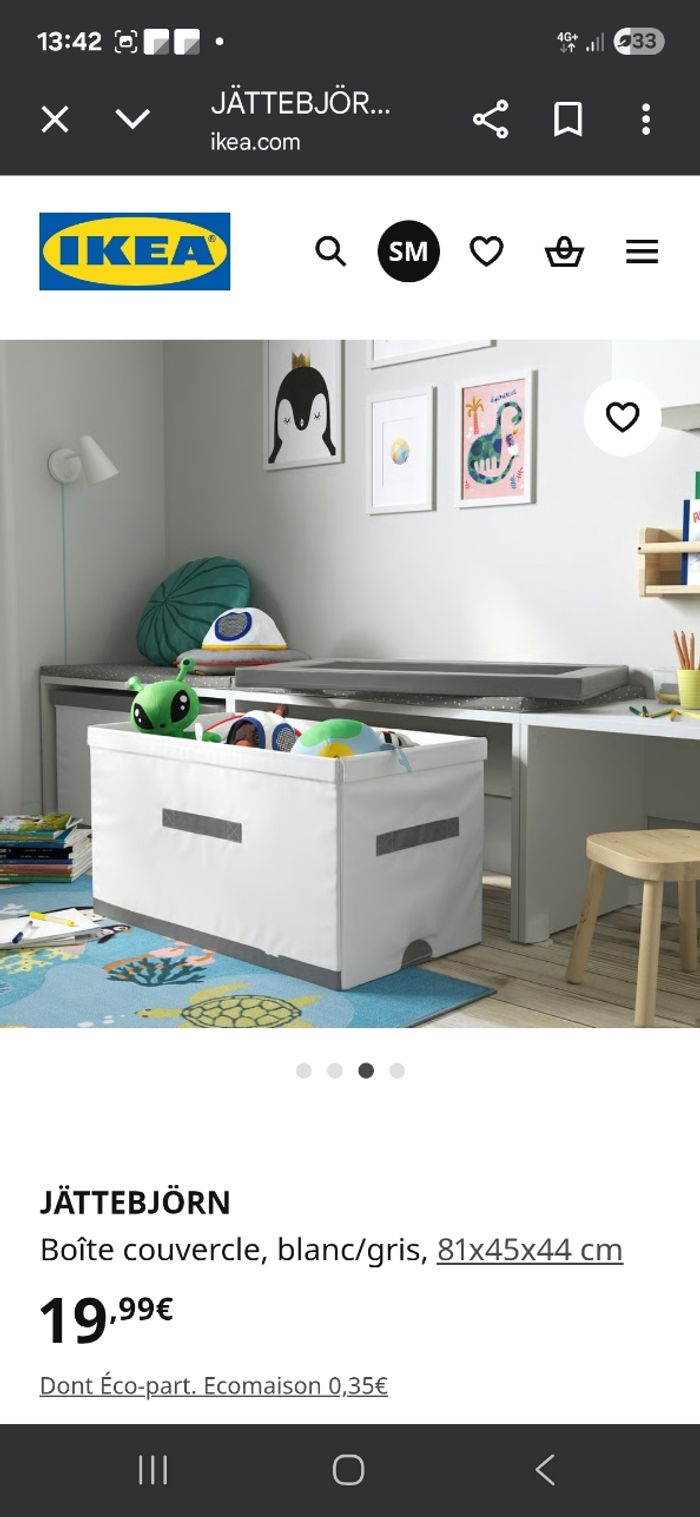 Malle de rangement/coffre à jouets Ikea - photo numéro 6