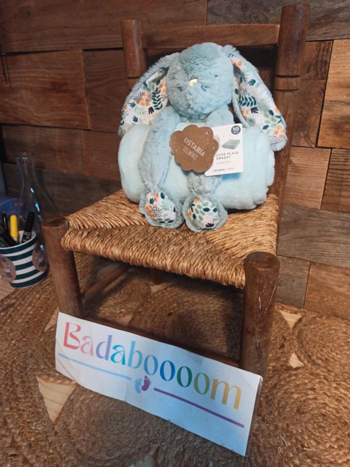 Peluche lapin et plaid Ostaria neuf - photo numéro 2