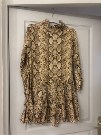 Robe manches longues imprimé animal Zara S