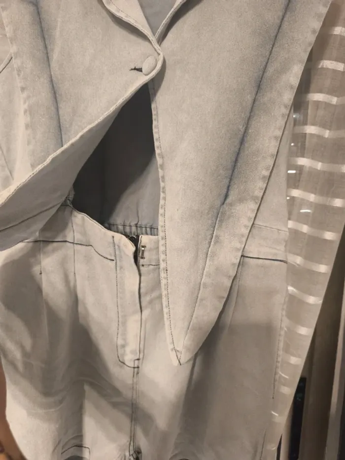 Combi short en jean délavé - photo numéro 2
