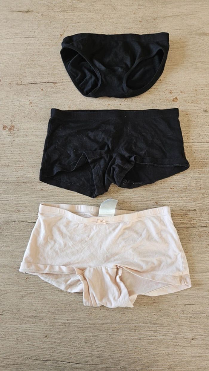 Lot de 2 shorty et 1 culotte H&M, 10/12 ans
