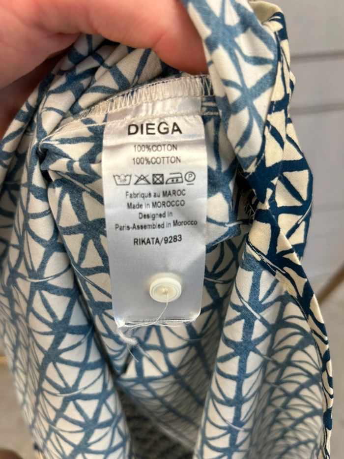 Robe longue Diega Bleu et crème XL neuve - photo numéro 8