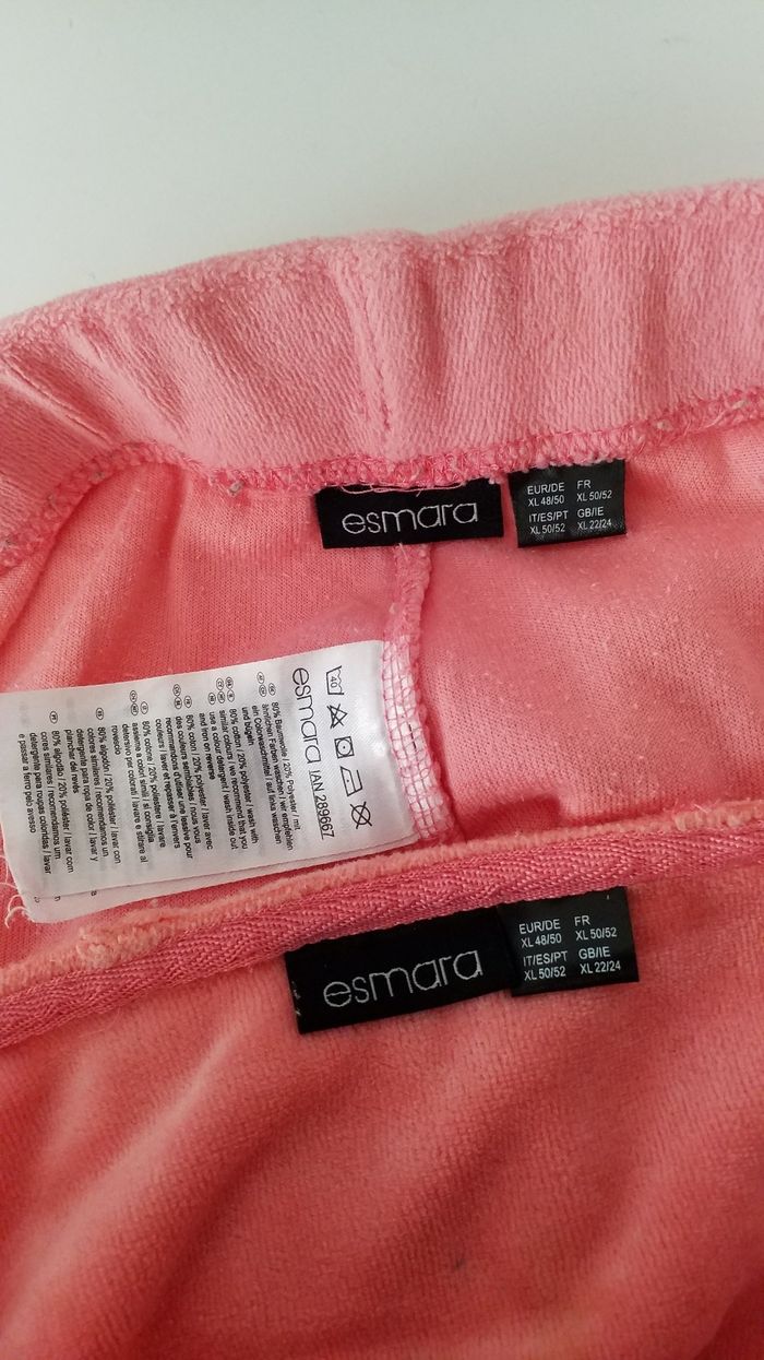 ensemble corail femme taille élastique avec cordon et poches taille 50 /52 neuf - photo numéro 4