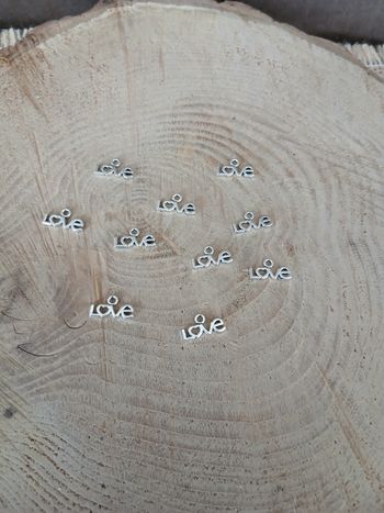 Lot de 22 breloques love argenté