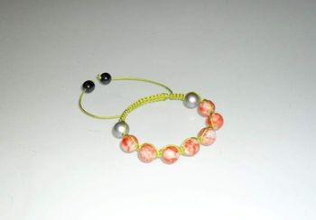 Bracelet shamballa jaune et orange