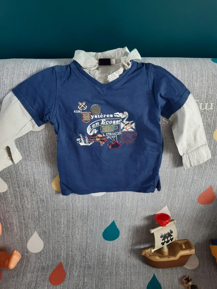 T shirt col chemise 3 ans sergent major