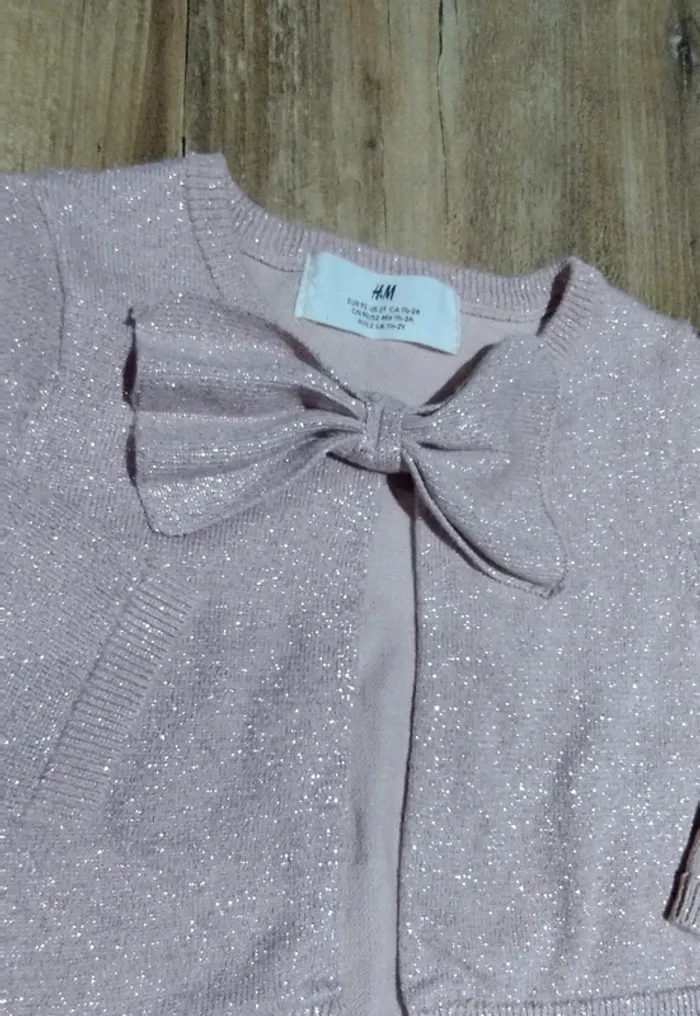 Boléro pailletée fille rose 2 ans H&m - photo numéro 2