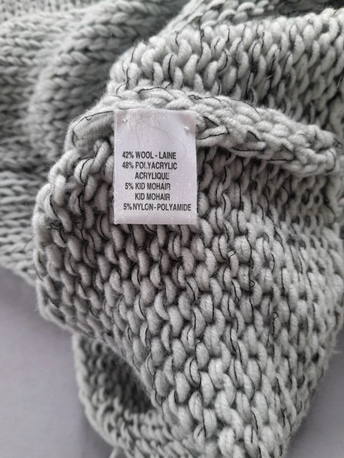 Joli pull bleu gris terre & mer taille 36 laine, mohair, acrylique - photo numéro 4