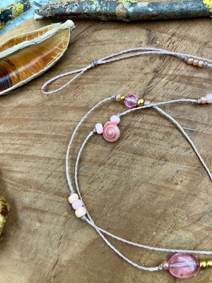 Bijou de cheveux - ateba - macramé pierre de Lune et Quartz - photo numéro 3