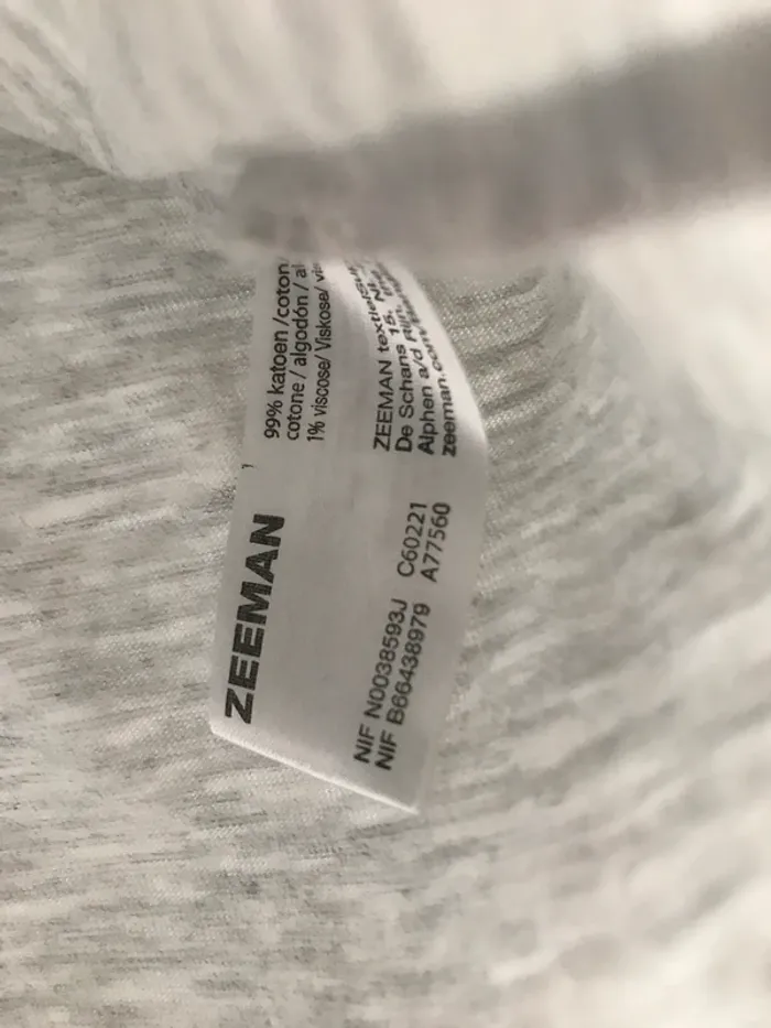 t-shirt garçon 134-140 cm 9-10ans zeeman gris chiné coton - photo numéro 3
