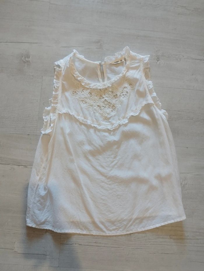 Très jolie blouse Dentelle Mango taille L - photo numéro 2