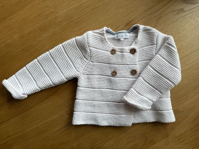 Cardigan pull gilet rose pale Cadet Rousselle - 6 mois - photo numéro 3