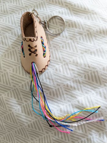 Porte-clés en cuir .