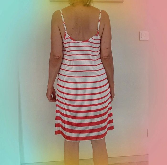Robe rayée rouge et blanche Mango T 36 - photo numéro 4