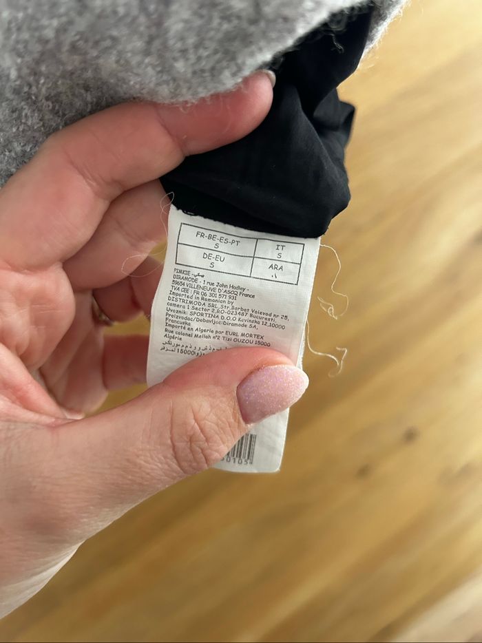 Manteau gris avec laine - photo numéro 4