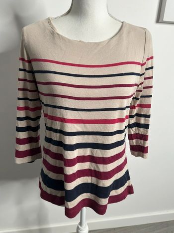 Marinière beige bordeaux et bleue marine Maison 123 T40 L