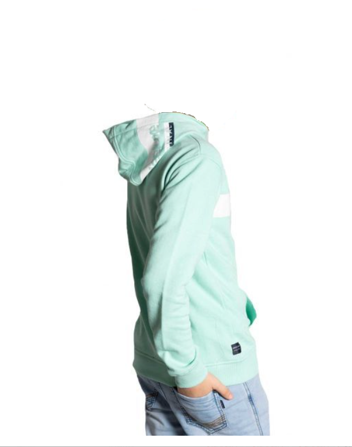 Sweat capuche Deeluxe homme vert amande Tequila taille L - photo numéro 2