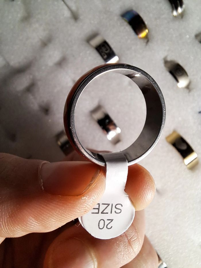 Bague acier inoxydable motifs - photo numéro 2