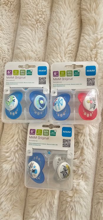 Lot de 6 sucettes Mam Original 6 mois + 