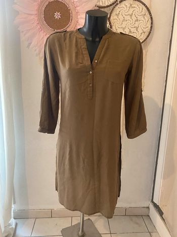 Robe chemise kaki