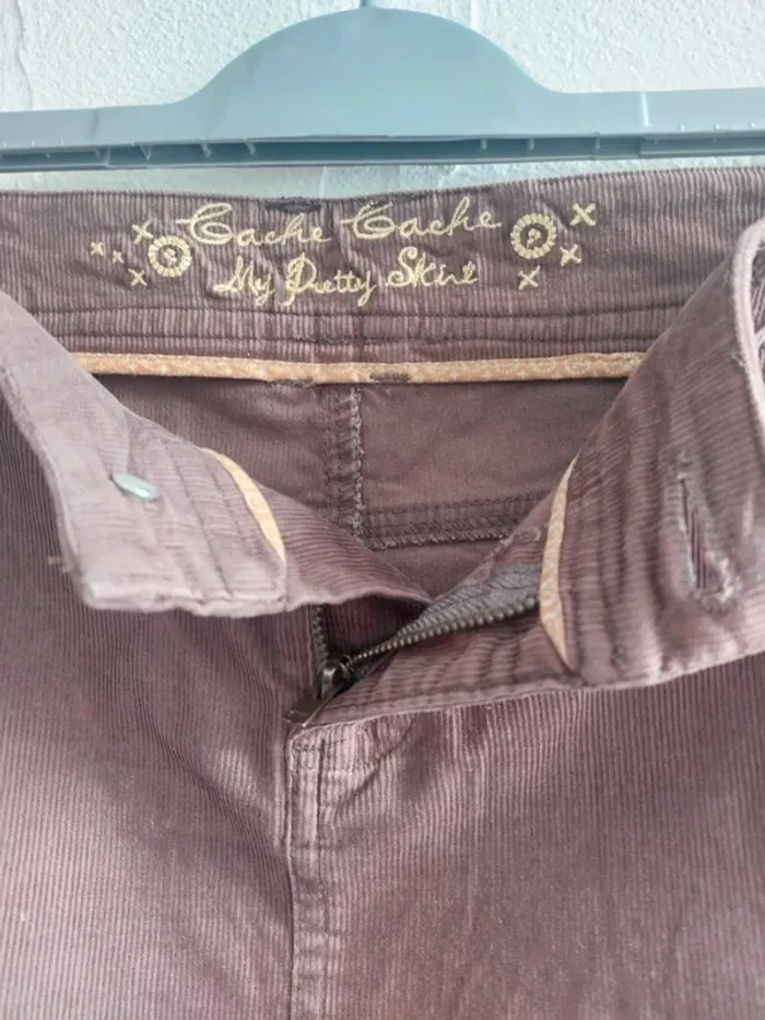 Jupe en velours côtelé marron Taille 40 - photo numéro 3