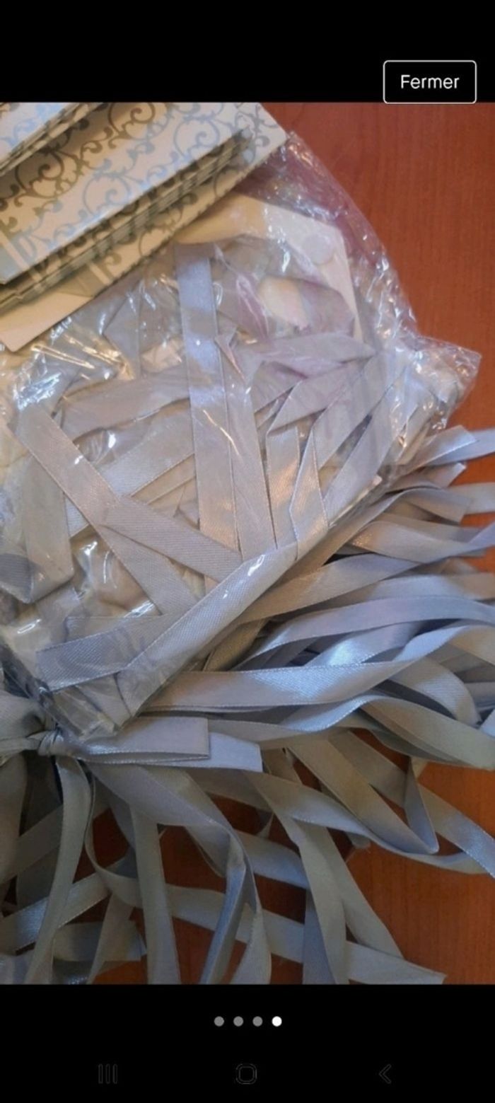 25 boîtes de dragées grise et blanche ruban idéal baptême calendrier de l'avant - photo numéro 3