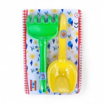 Set de jardinage pour enfants – Summer & Todd – râteau vert et pelle jaune Neuf