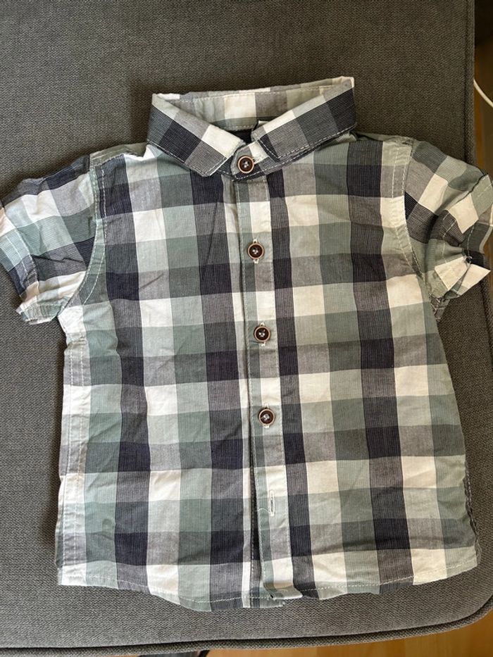 Chemise à carreaux manche courte