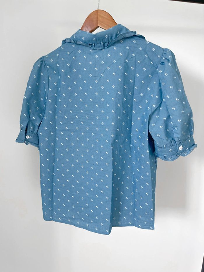 🌟 Chemise sans manches bleu et blanche motifs palmiers - photo numéro 10