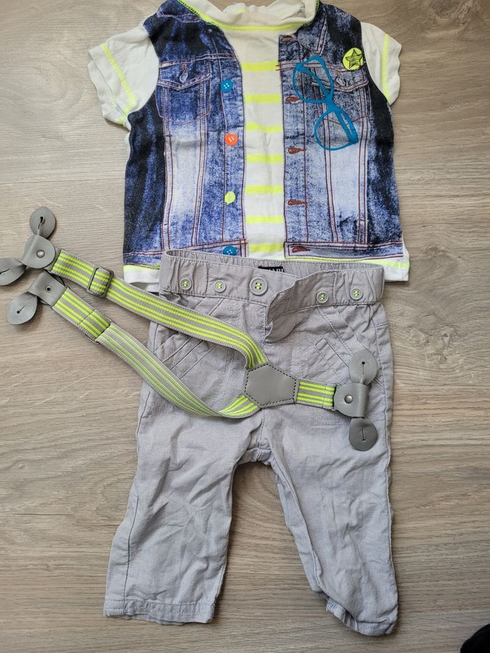 Ensemble t-sirt pantalon et bretelles - photo numéro 3